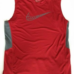 Nike dri-fit tank red/gray (size lg) men